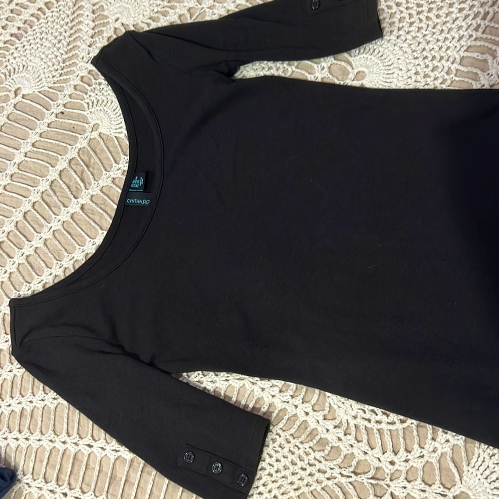 Cynthia Rowley Fitted black shirt. Size X small